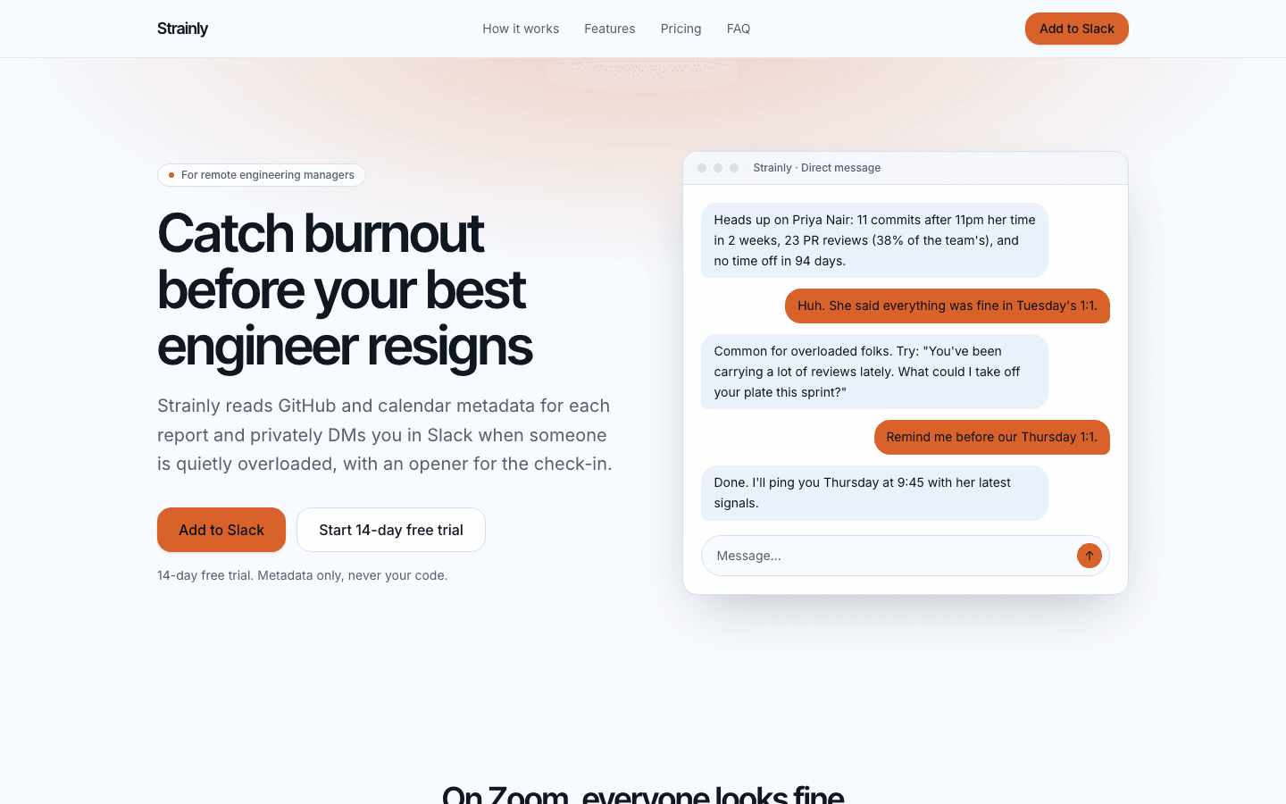 Strainly's landing page, as Ghostlaunch built it